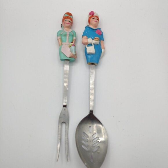 Vintage Serving Utensils Decorative 50s Style MCM Kitchen Decor  Figurines Rare - Picture 3 of 9